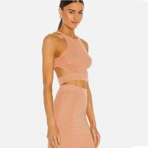 Michael Costello x REVOLVE Ambrose Blush Skirt & Cut Out Top Set NWT